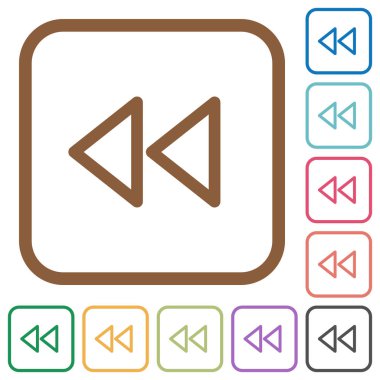 Medya hızlı geri basit simgeler