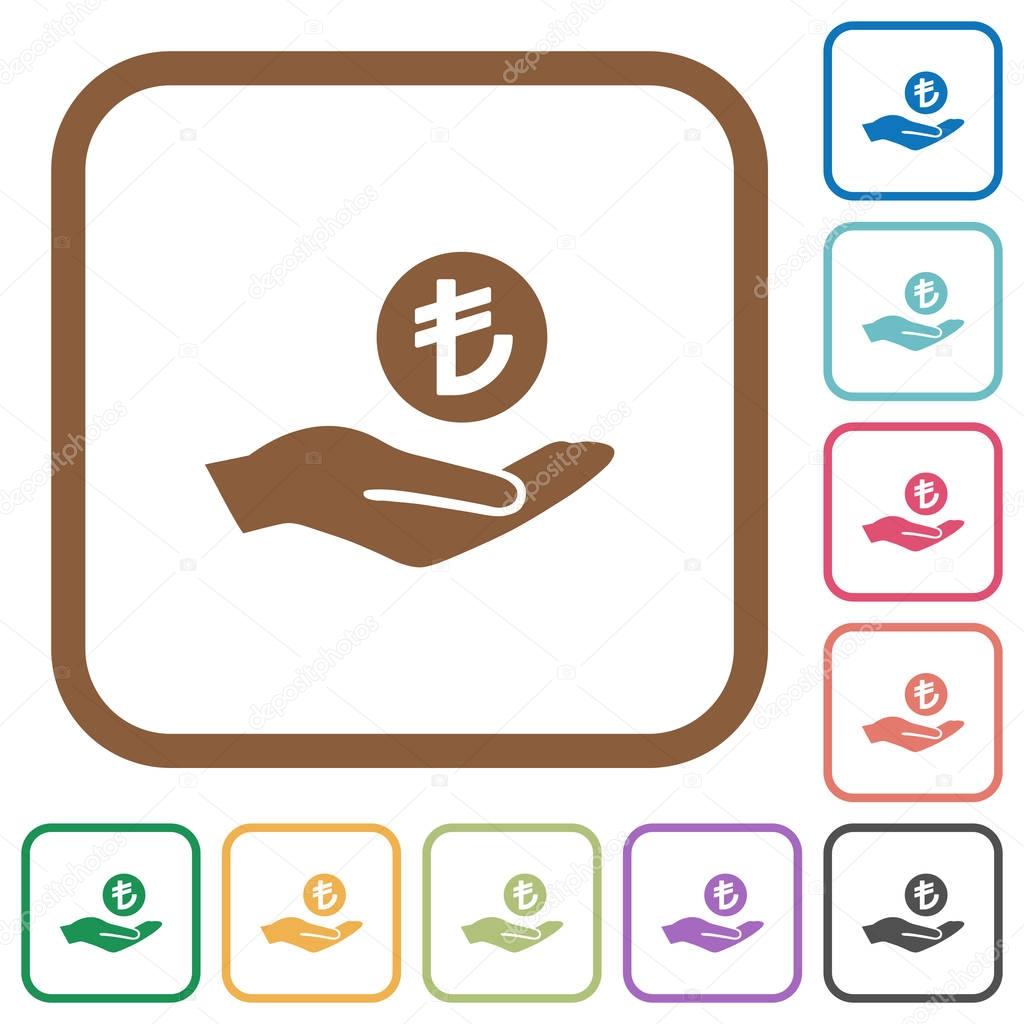 Turkish Lira earnings simple icons