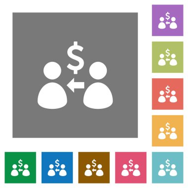 Dolar kare düz simgeler