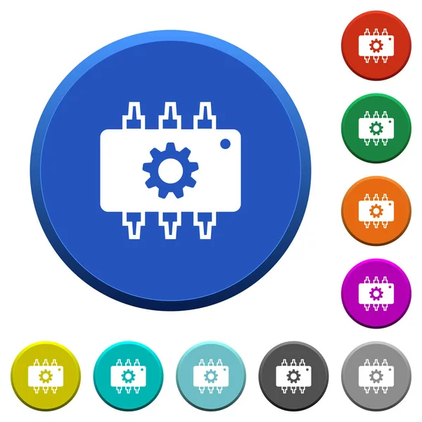 Configurações de hardware botões chanfrados —  Vetores de Stock