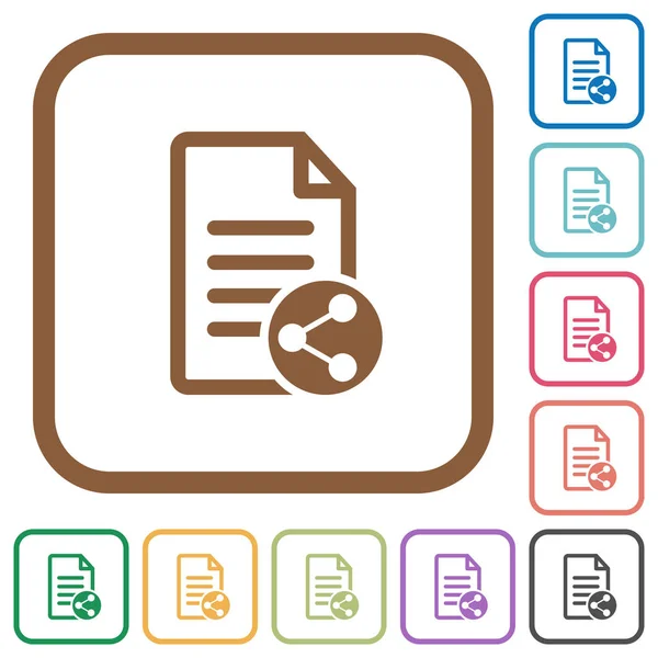 Eenvoudige documentpictogrammen delen — Stockvector