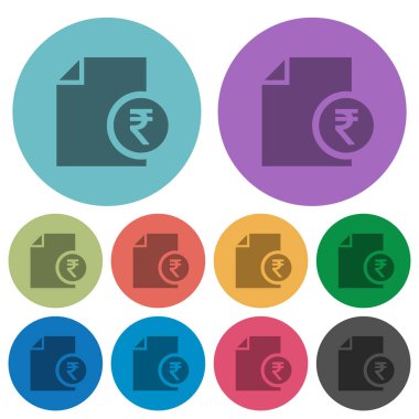 Hindistan Rupisi mali rapor renk koyu düz simgeler