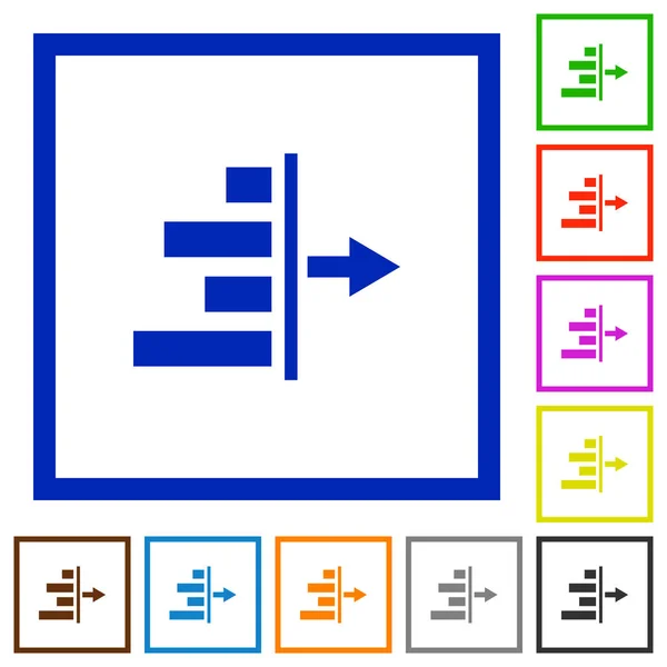 Diminuer l'indentation droite du contenu des icônes encadrées plates — Image vectorielle