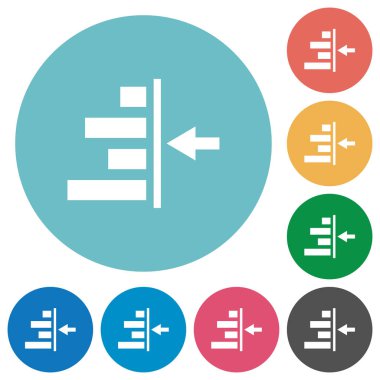 Artış sağ girinti içerik düz yuvarlak simgeler
