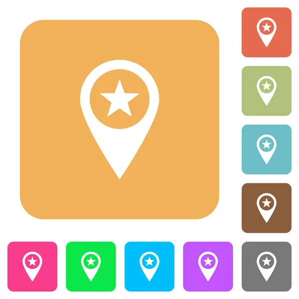 POI GPS carte emplacement arrondi carré plat icônes — Image vectorielle