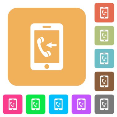 Gelen telefon arama yuvarlak kare düz simgeler