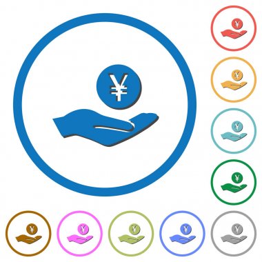 Yen kazancı simgeler gölgeler ve anahatlar