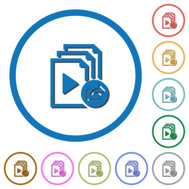 Gölgeler ve anahatları ile çalma listesi simgeleri verme