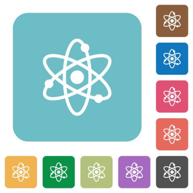 Atom yuvarlak kare düz simgeler