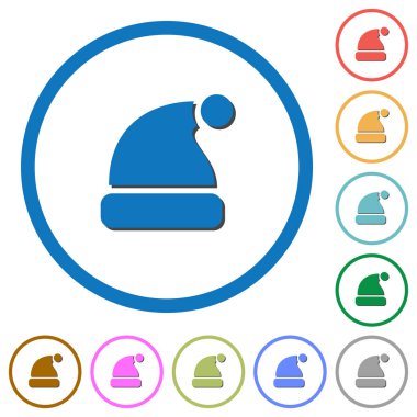 Santa şapka kutsal kişilerin resmi ile gölgeler ve anahatlar