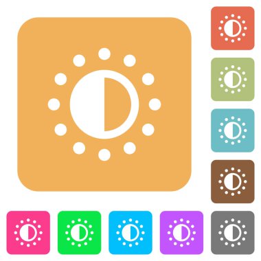 Doygunluk denetim yuvarlak kare düz simgeler