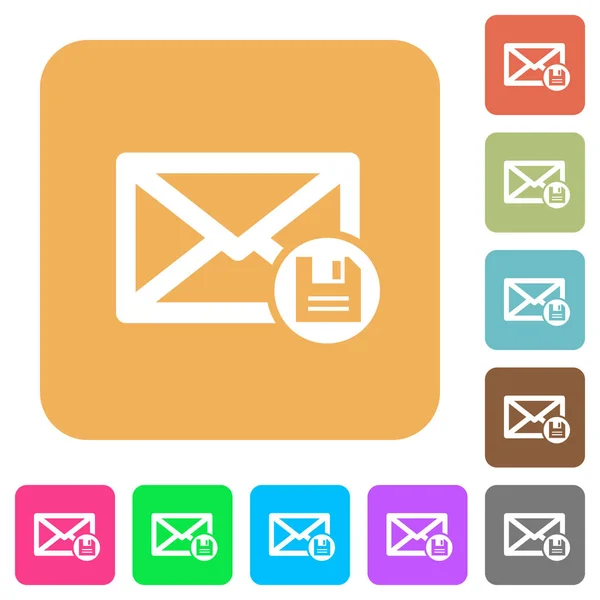 Arquivo de correio arredondado ícones quadrados planos — Vetor de Stock