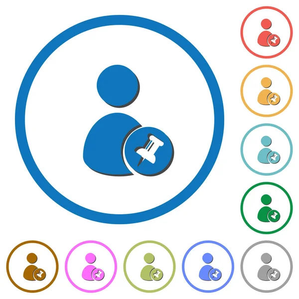 PIN kullanıcı hesabı simgeleri gölgeler ve anahatlar