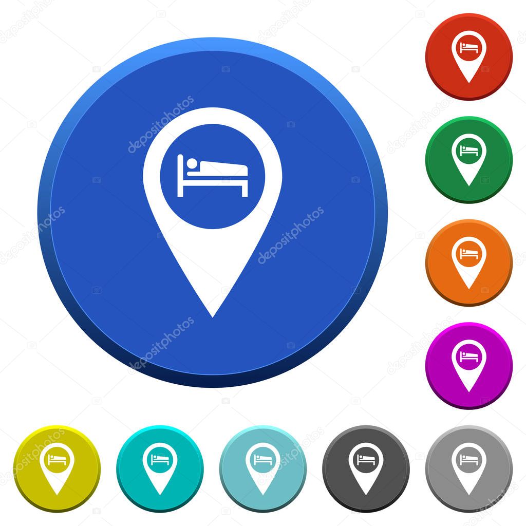 Hotel GPS map location beveled buttons
