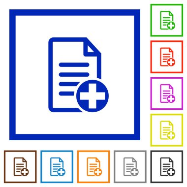 Yeni belge düz çerçeveli simgeleri ekleme