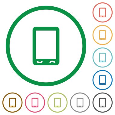 Boş Ekran Anahatları ile düz simgeleri ile cep telefonu