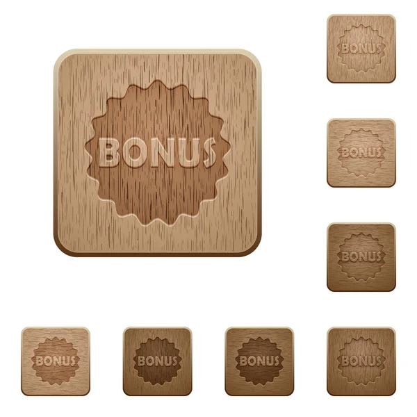 Bônus adesivo botões de madeira — Vetor de Stock