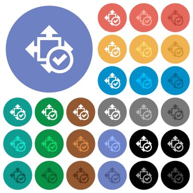 Yuvarlak simgeler renkte düz çok boyutunu kabul etmek