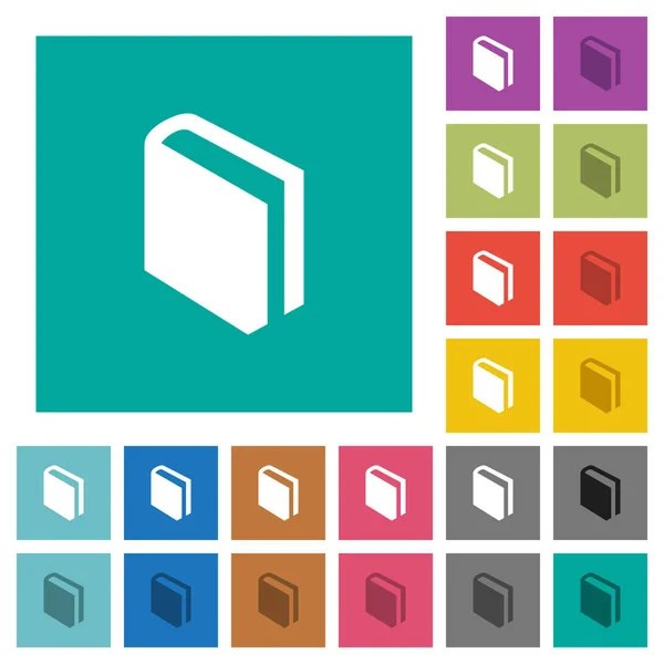 Jediná kniha čtvercové flat multi barevné ikony — Stockový vektor