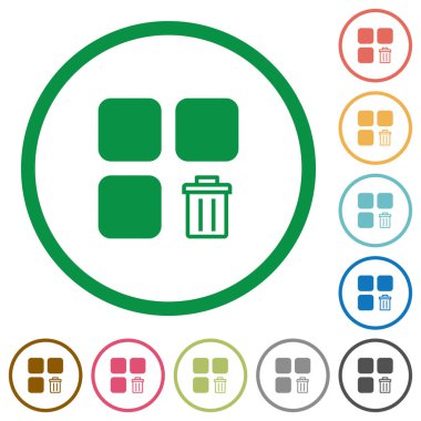 Anahatları ile bileşen düz simgeleri silmek