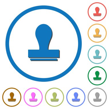 Gölgeler ve anahatları ile damga simgeleri