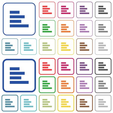 Metni hizalama sol Seviyelendirilmiş düz renk simgeleri