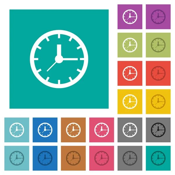 Horloge carré plat multi icônes de couleur — Image vectorielle