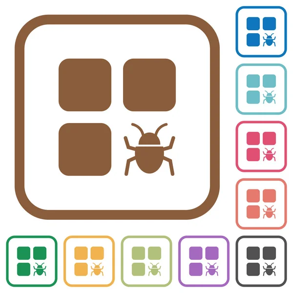 Composant bug icônes simples — Image vectorielle