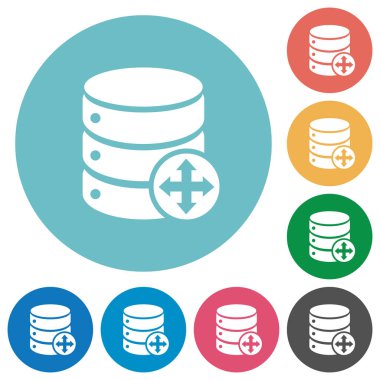 Düz yuvarlak simgeler veritabanını taşıma