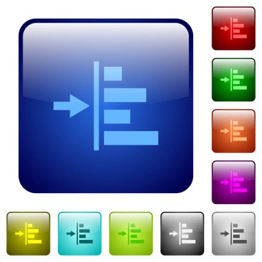 İçerik renk kare düğmeleri sol girintisini artırmak