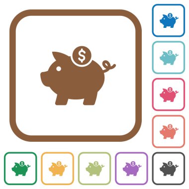 Doları kumbara basit simgeler