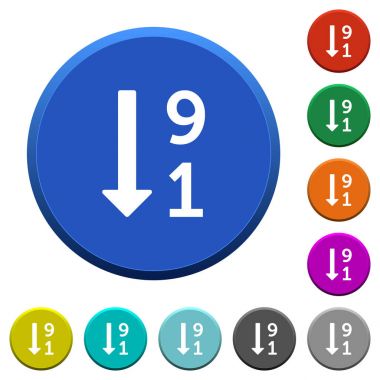 Numaralı liste eğimli düğmeleri azalan