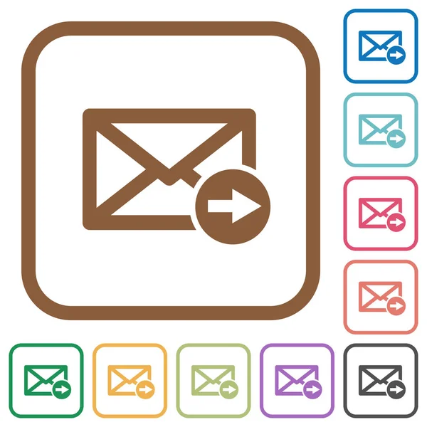E-Mail-Weiterleitung einfacher Symbole — Stockvektor