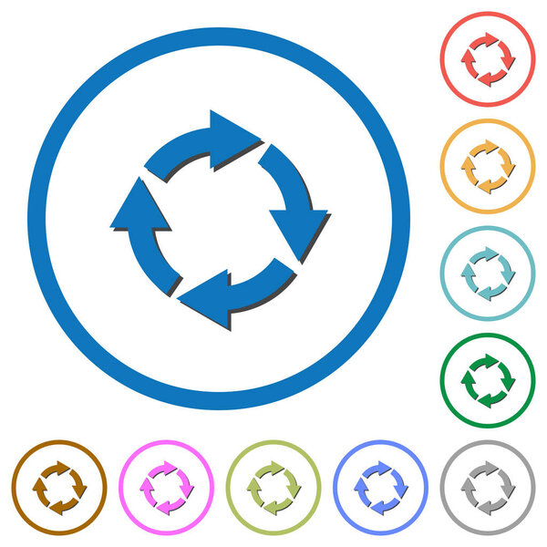 Rotate right icons with shadows and outlines