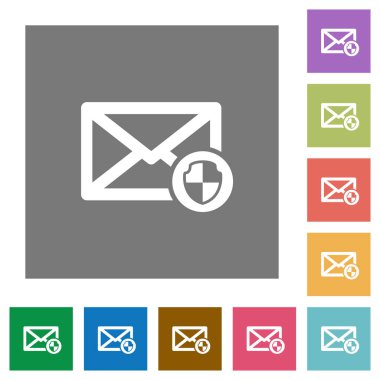 Posta koruma kare düz simgeler