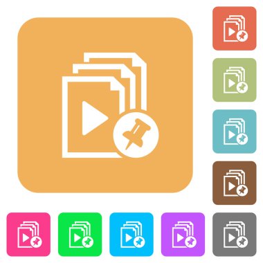 PIN playlist yuvarlak kare düz simgeler