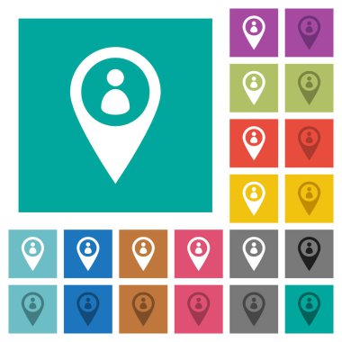 Üye Gps harita konumu kare daire çok renkli simgeler