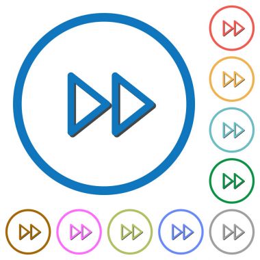 Gölgeler ve anahatları ile ileriye doğru simgeler medya hızlı