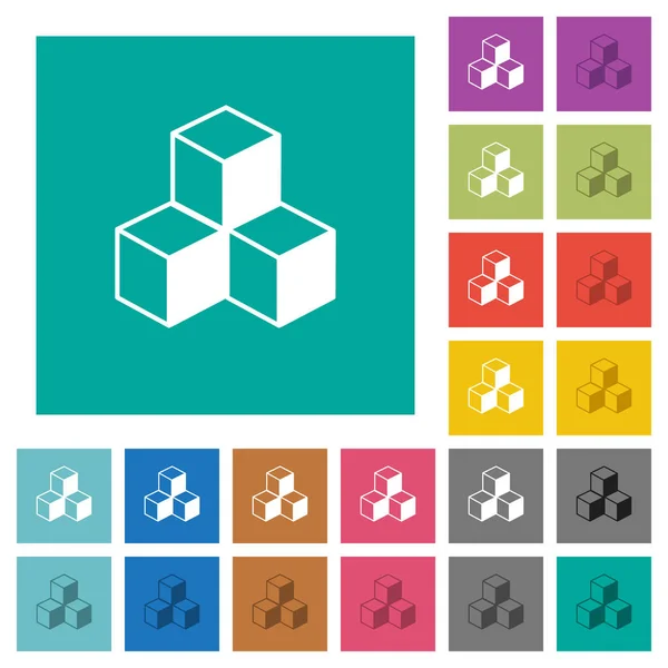 Kostky čtvercové flat multi barevné ikony — Stockový vektor