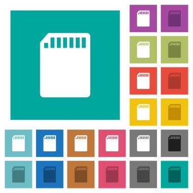 SD bellek kartı Meydanı düz çok renkli simgeler