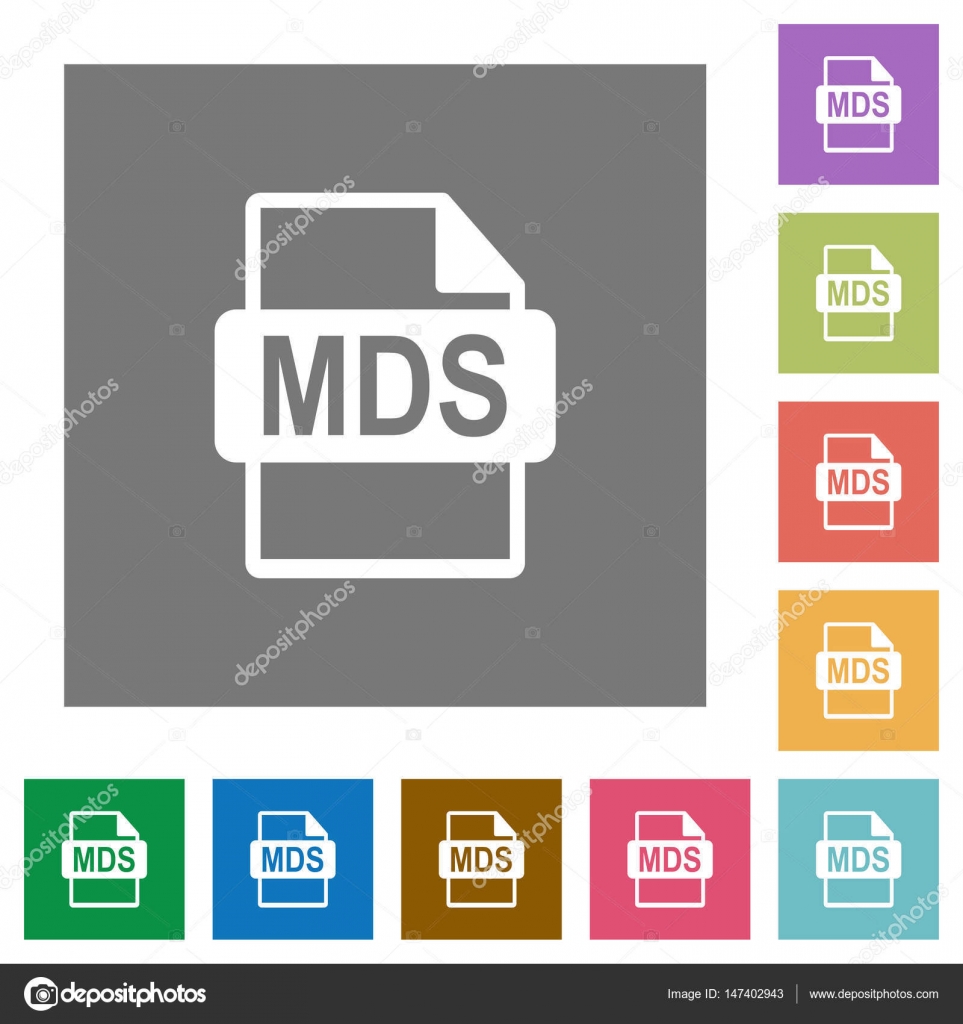 mds file format square flat icons stock vector renegadehomie mds file format