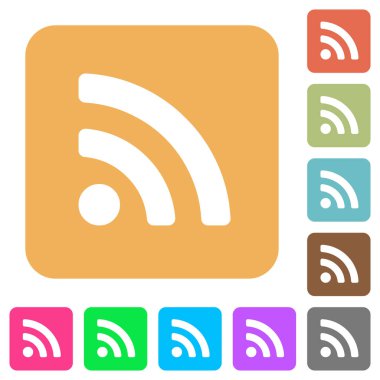 Radyo sinyali kare yuvarlak düz simgeler