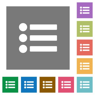 Madde işareti listesi kare düz simgeler