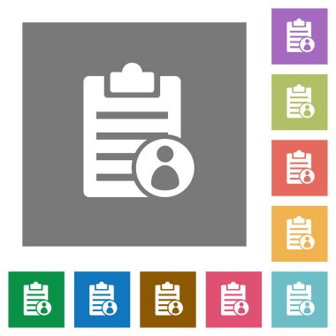 Not sahibi kare düz simgeler