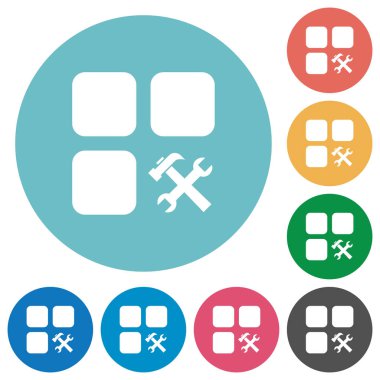 Bileşen araçlarını düz yuvarlak simgeler