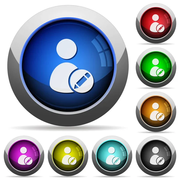 Renommer les boutons brillants ronds utilisateur — Image vectorielle