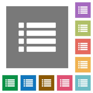 Sırasız liste kare düz simgeler