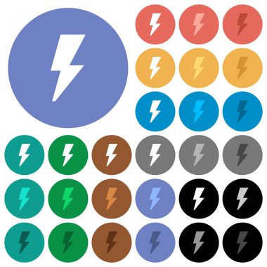 Birden parlamak yuvarlak düz çok renkli simgeler