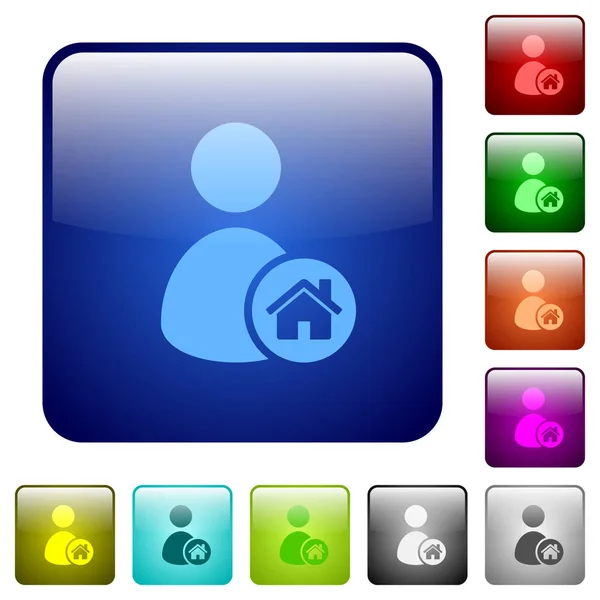 User home color square buttons — Stock Vector
