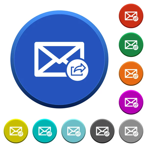 Export mail boutons biseautés — Image vectorielle
